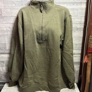 St. John's Bay Men's Zip-Up Sweater in Olive